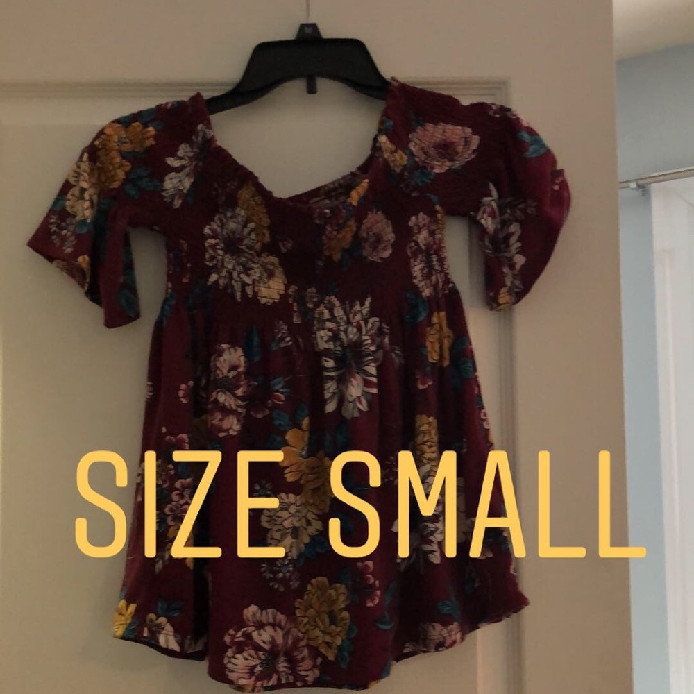 floral print off the shoulder top